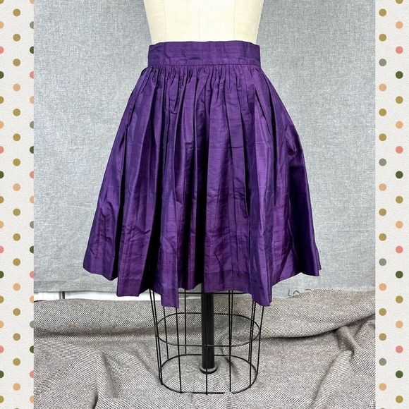 Dresses & Skirts - Royal Purple Taffeta Pleated Full Mini Skirt Sz S Vintage 1950s Modified